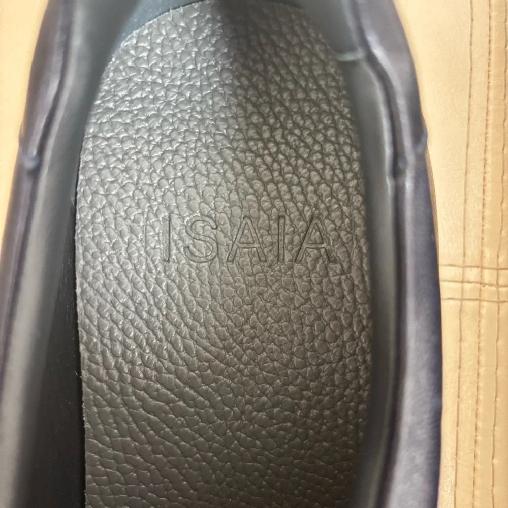 ISAIA Napoli Goat Leather Sneakers in Navy Blue Size 9 NWOT
